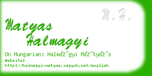 matyas halmagyi business card